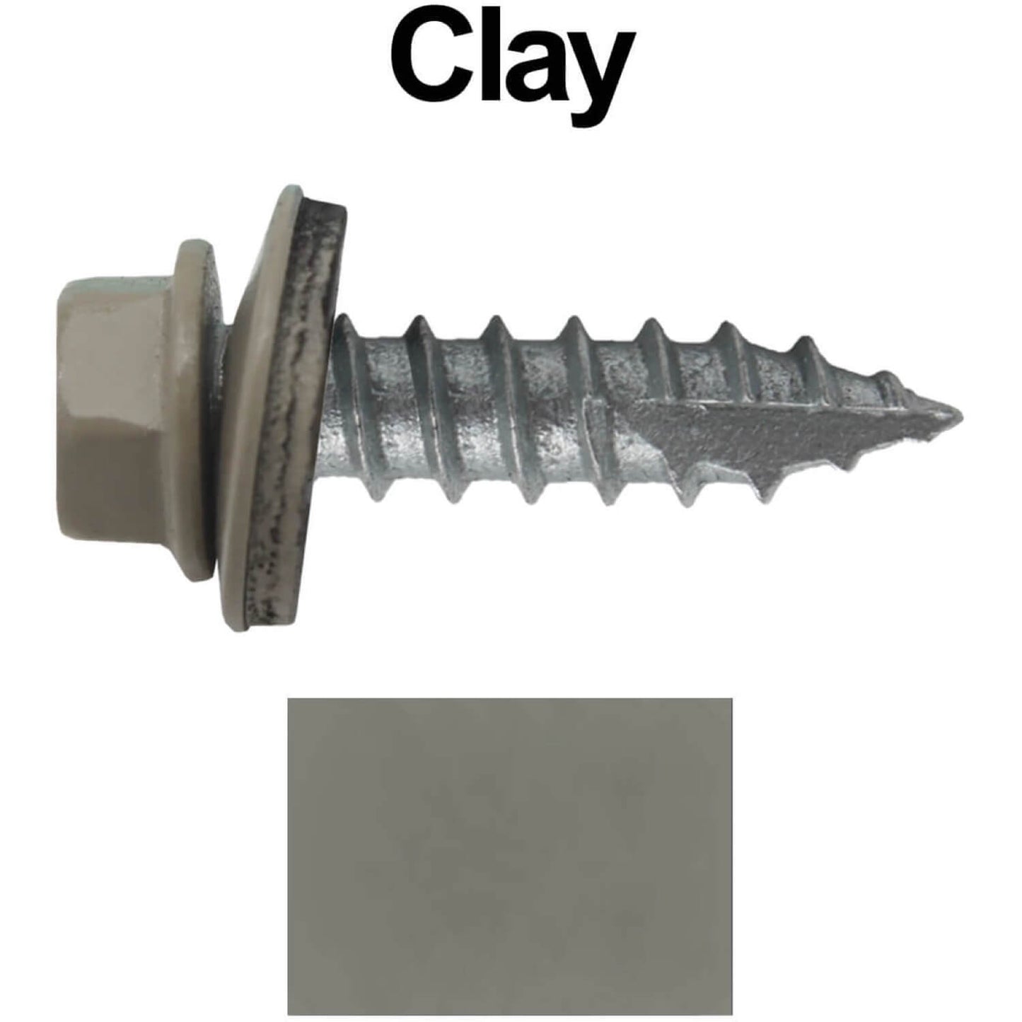 #14 x 1"  Metal ROOFING SCREWS - Hex Washer Head - Self starting/self tapping - EPDM washer. Colored head.