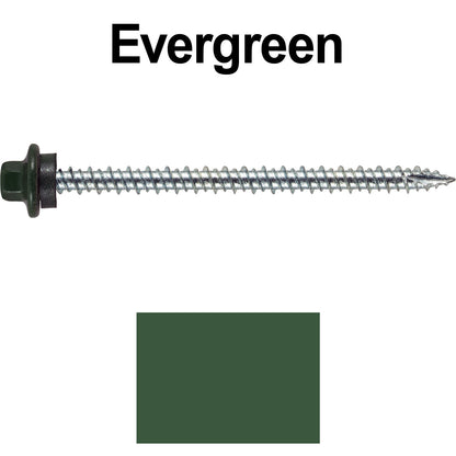 10 x 3” - STAINLESS HEX / ZINC Sheet Metal Roof Screw. Self starting metal to wood siding screws. EPDM washer. Colored head.