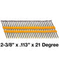 21 Degree Collated Nails - Vinyl coated framing nails in Smooth Shank and Ring Shank Galvanized.