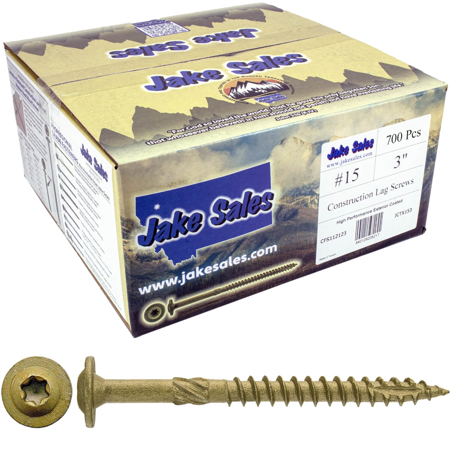 #15 Construction Lag Screw Exterior Coated Torx/Star Drive Heavy Duty Structural Lag Screw - Modified Truss Washer Head