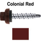 10 X 1" Zinc Aluminum Cap MINI-DRILLER Roofing Screws HI-LO THREAD Zinc Plated Carbon Steel Shank - EPDM Washer - Colored head