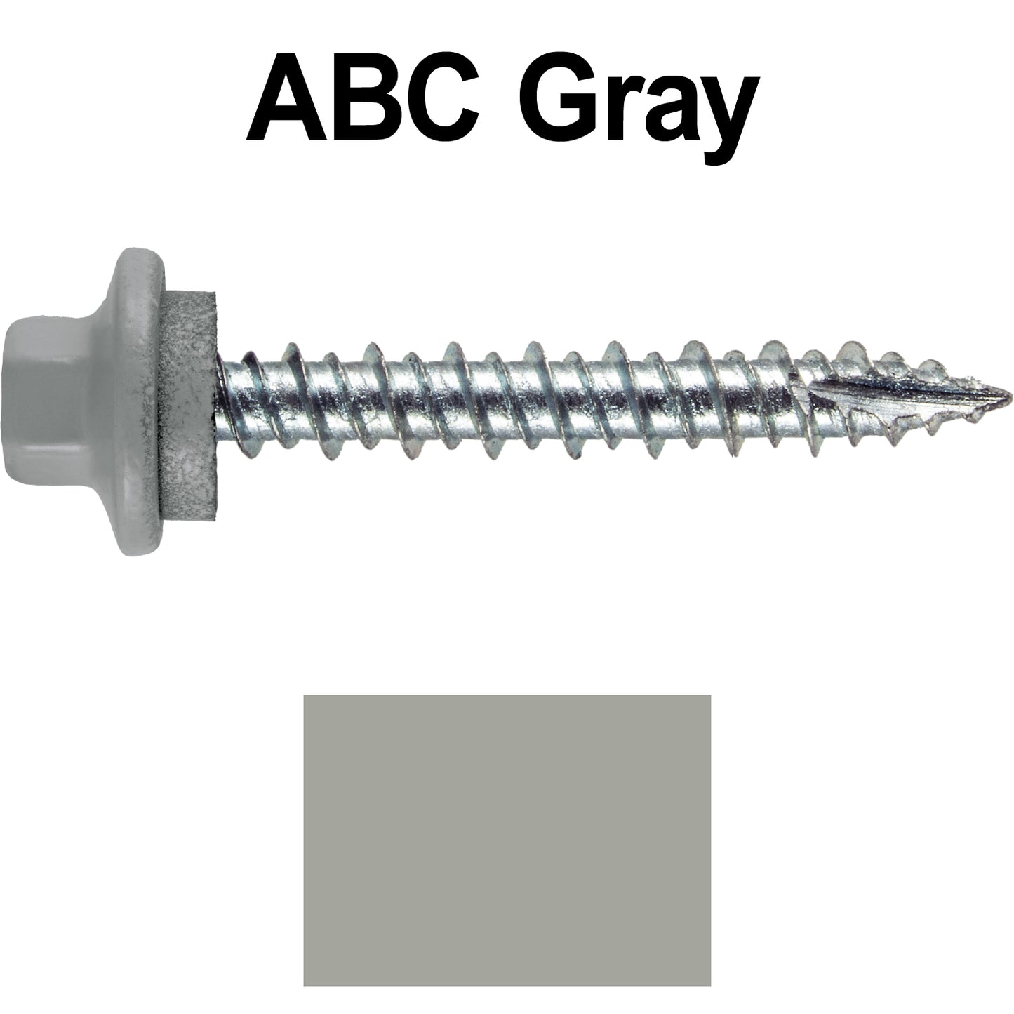 10 x 1-1/2" - STAINLESS HEX / ZINC Sheet Metal Roof Screw. Self starting metal to wood siding screws. EPDM washer. Colored head.