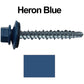 #10 x 1" Mini Driller Sheet Metal Roofing Screw - Hex Washer Head -  Self starting metal to wood siding screws. EPDM washer. Colored head.