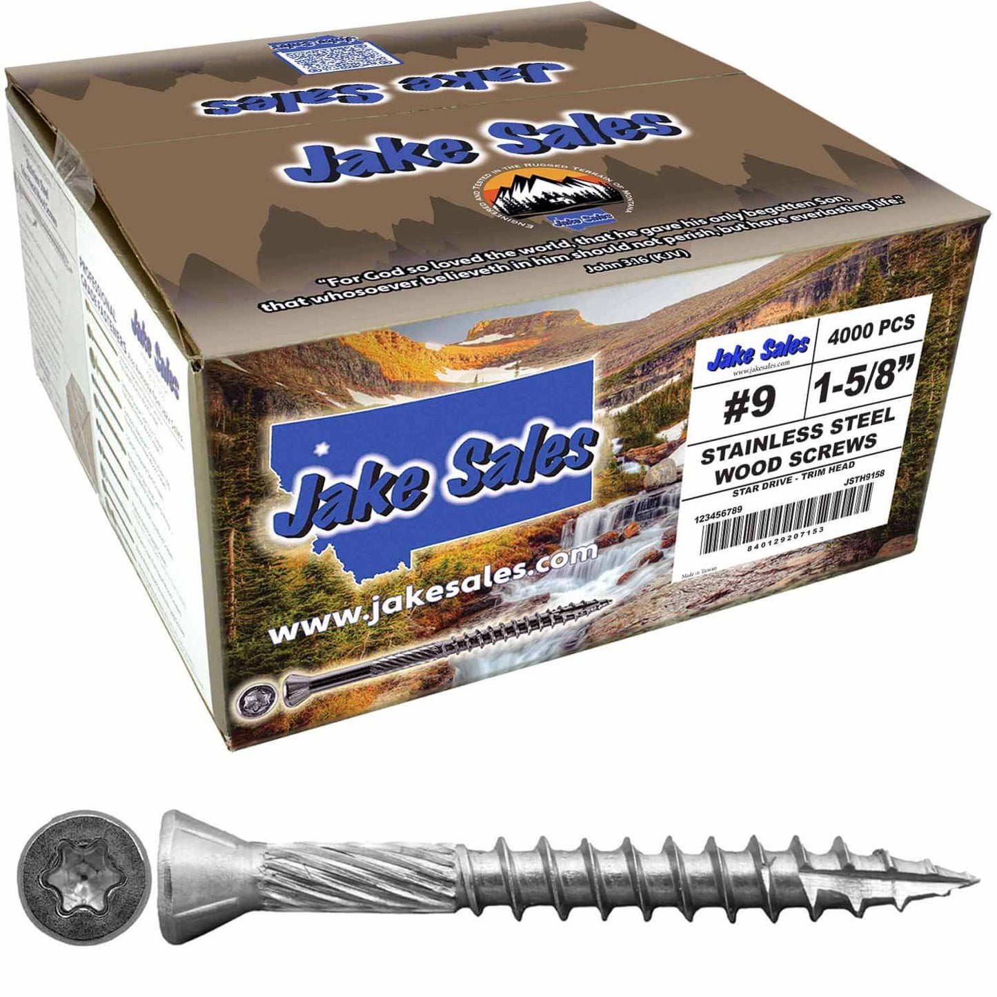 #9 Silver Star Stainless Steel TRIM HEAD Screw Torx/Star Head  - Stainless Steel TRIM HEAD Wood Screws