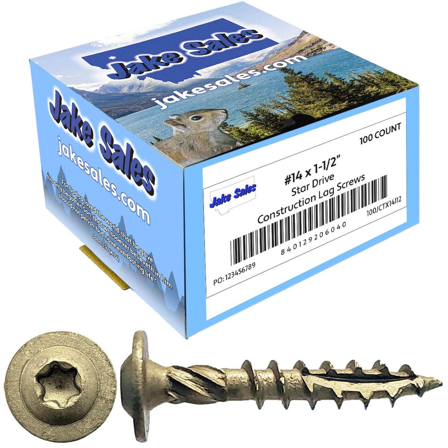 #14 Construction Lag Screws - Exterior Coated Torx/Star Drive Heavy Duty Structural Lag With Modified Truss Washer Head