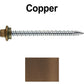 10 x 2-1/2” - STAINLESS HEX / ZINC Sheet Metal Roof Screw. Self starting metal to wood siding screws. EPDM washer. Colored head.