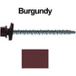 #10 x 3" Mini Driller Sheet Metal Roofing Screw - Hex Washer Head -  Self starting metal to wood siding screws. EPDM washer. Colored head.