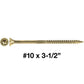 #10 Gold Star/Torx Drive Zinc Coated T-25 Flat Head Wood Screws