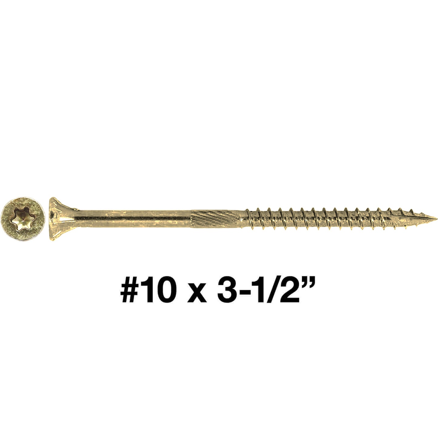 #10 x 3-1/2" Gold Star Wood Screw, T-30 Torx Drive, Flat Head - (Pallet of 48 x Full Boxes) ~48,000 Screw Count