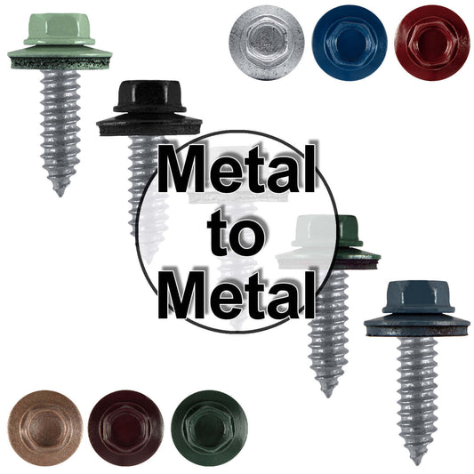 17 x 1"  Metal Roofing Screws - Metal Panel to Metal Purlins and Recovery Screws - Hex Washer Head - EPDM washer.