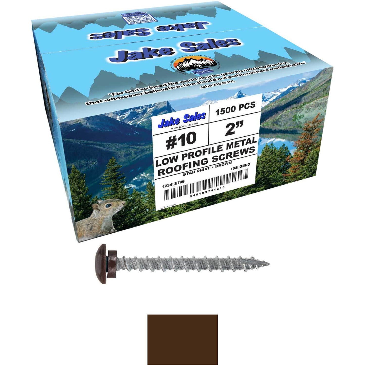 10 x 2" LOW PROFILE Star Head Roofing Screws - HI-LO Thread - Metal To Wood - T25 Torx Drive Head - EPDM washer.