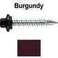10 x 1-1/2" - STAINLESS HEX / ZINC Sheet Metal Roof Screw. Self starting metal to wood siding screws. EPDM washer. Colored head.