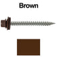#9 x 2" Stainless Steel Metal Roofing Screws - Hex Washer Head - Self-Piercing (SP) tip metal to wood. EPDM washer. Colored head.