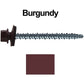 10 x 2-1/2" Metal ROOFING SCREWS - Hex Head Mini Driller - metal to wood siding screws - Self starting/self tapping - EPDM washer. Colored head.