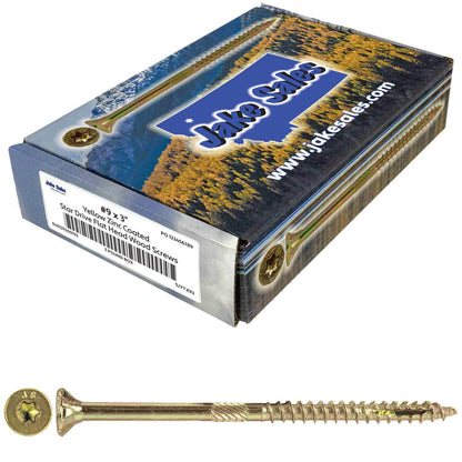 #9 Gold Star/Torx Drive Zinc Coated T-25 Flat Head Wood Screws