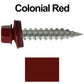 #9 x 1" Stainless Steel Metal Roofing Screws - Hex Washer Head - Self-Piercing (SP) tip metal to wood siding screws. EPDM washer. Colored head.