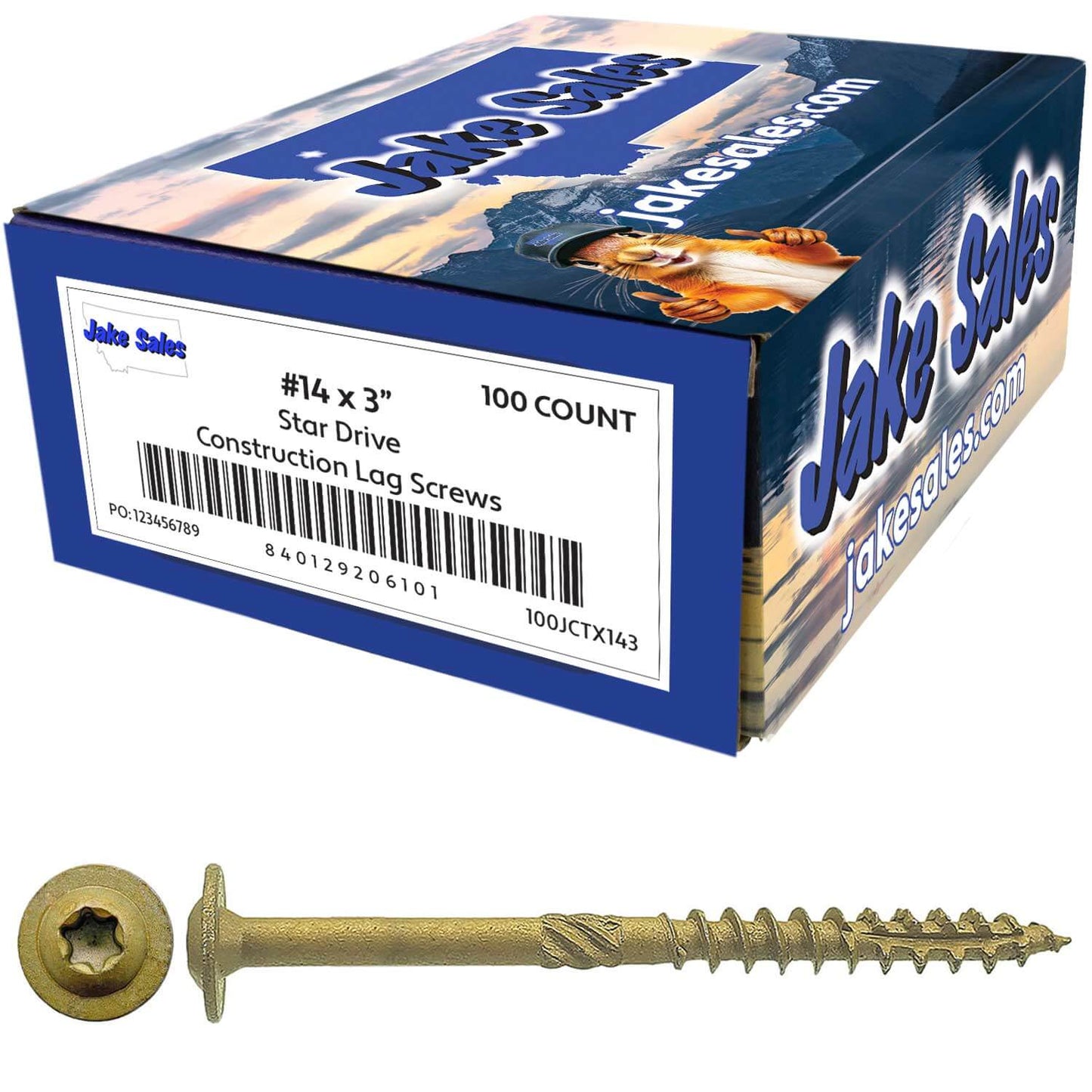 #14 Construction Lag Screws - Exterior Coated Torx/Star Drive Heavy Duty Structural Lag With Modified Truss Washer Head