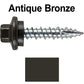 10 x 1" - STAINLESS HEX / ZINC Sheet Metal Roof Screw. Self starting metal to wood siding screws. EPDM washer. Colored head.