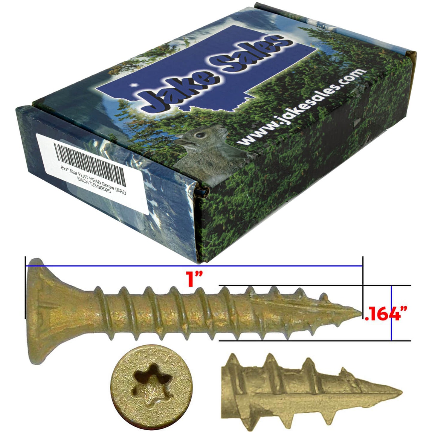 #8 x 3/4" - 2" Bronze Exterior Coated Wood Screw Torx/Star Drive Head - Multipurpose Exterior Coated Torx/Star Drive Wood Screws