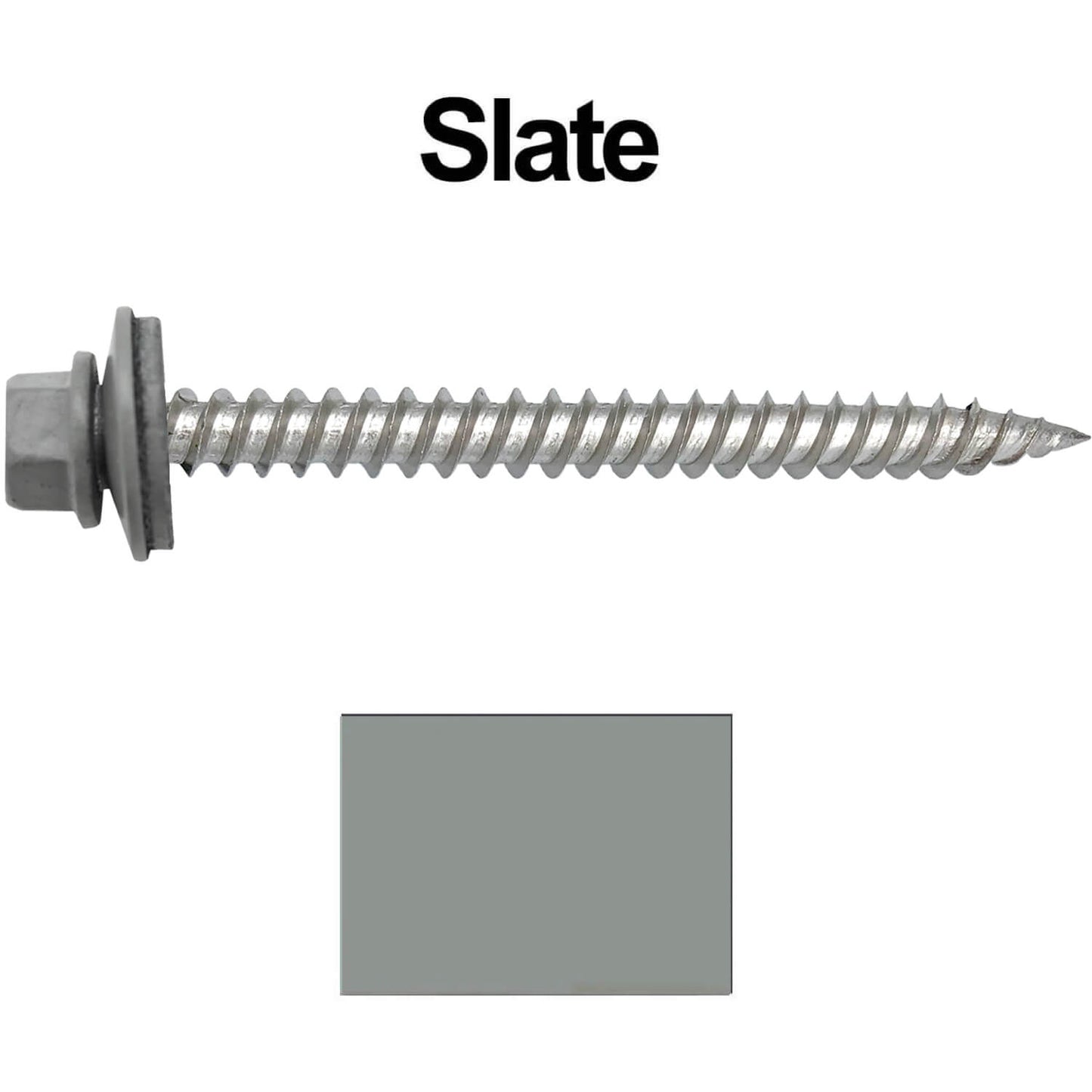 12 x 2-1/2" Stainless Steel Metal Roofing Screw (250)  Hex ReGrip Sheet Metal Roof Screw. Sharp Point metal to wood siding screws. 5/8" EPDM washer. All Screws are Special Order