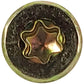 #10 Gold Star/Torx Drive Zinc Coated T-25 Flat Head Wood Screws