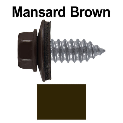 17 x 3/4" Metal Roofing Screws - Metal Panel to Metal Purlins and Recovery Screws - Hex Washer Head - EPDM washer.