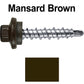 #10 x 1" Stainless Steel Mini Driller Sheet Metal Roofing Screw - Hex Washer Cap - Self starting metal to wood siding screws - EPDM washer. Colored Head.