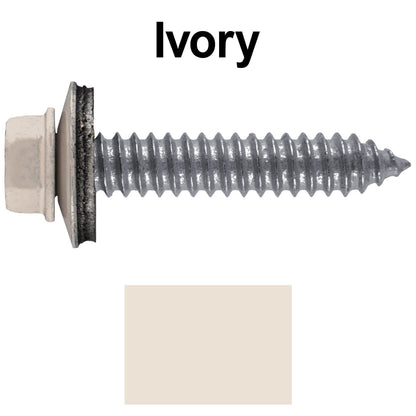 17 x 1-1/2 Metal Roofing Screws - Metal Panel to Metal Purlins and Recovery Screws - Hex Washer Head - EPDM washer.