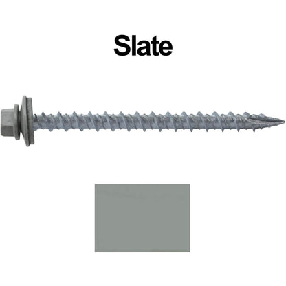 #10 x 2-1/2" Metal ROOFING SCREWS - Hex Washer Head - Self starting/self tapping - EPDM washer. Colored head.