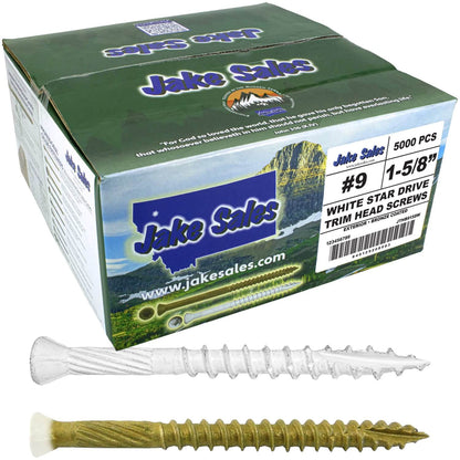 #9 Bronze Star WHITE TRIM HEAD Wood Screw Torx/Star Drive Head- Multipurpose Exterior Coated Torx/Star Drive Wood Screws