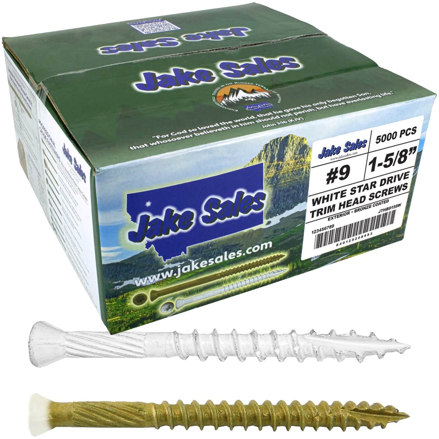 #9 Bronze Star WHITE TRIM HEAD Wood Screw Torx/Star Drive Head- Multipurpose Exterior Coated Torx/Star Drive Wood Screws