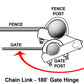 Chain Link Fence 180 Degree Commercial Duty Gate Hinge - Chain Link Post Gate Hinge - Hinge "U" Bolts Included - 2 Hinge Assy.