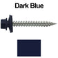 #9 x 1-1/2" Stainless Steel Metal Roofing Screws - Hex Washer Head - Self-Piercing (SP) tip metal to wood siding screws. EPDM washer. Colored head.