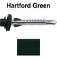 12 X 1-1/2" PFP STAINLESS STEEL Fastener - 1/4" Washer Hex Head - #3 Drill Point Tip -  For Polycarbonite, Fiberglass and PVC sheeting. Colored head.