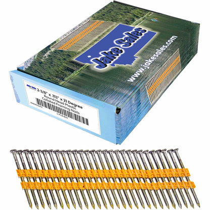 21 Degree Collated Nails - Vinyl coated framing nails in Smooth Shank and Ring Shank Galvanized.