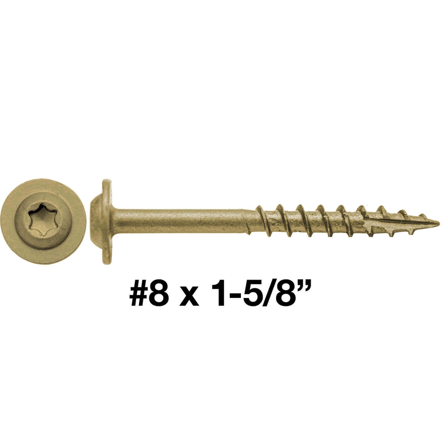 #8 Bronze Star Exterior Coated Modified Truss Head Cabinet Wood Screw Torx/Star Drive Head - Multipurpose Exterior Coated Torx/Star Drive Wood Screws