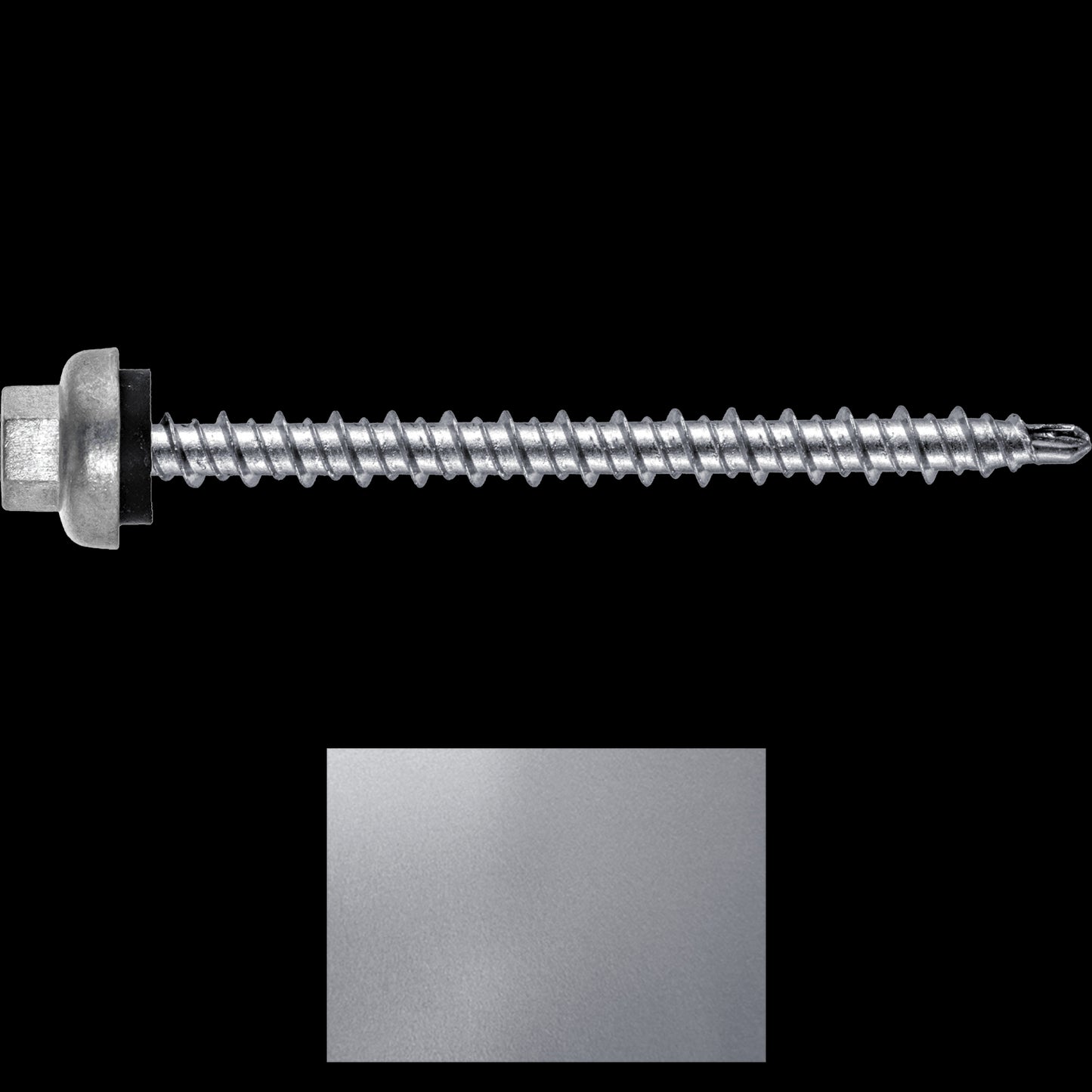 10 X 2-1/2" Zinc Aluminum Cap MINI-DRILLER Roofing Screws HI-LO THREAD Zinc Plated Carbon Steel Shank - EPDM Washer - Colored head