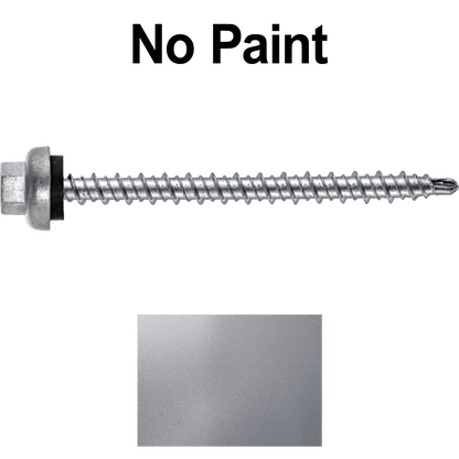 10 X 2-1/2" Zinc Aluminum Cap MINI-DRILLER Roofing Screws HI-LO THREAD Zinc Plated Carbon Steel Shank - EPDM Washer - Colored head