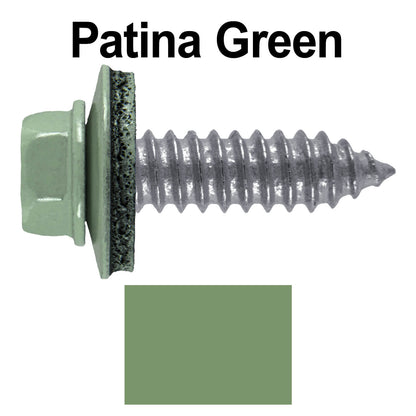 17 x 1"  Metal Roofing Screws - Metal Panel to Metal Purlins and Recovery Screws - Hex Washer Head - EPDM washer.