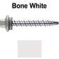 #10 x 1-1/2" Stainless Steel Mini Driller Sheet Metal Roofing Screw - Hex Washer Cap - Self starting metal to wood siding screws - EPDM washer. Colored head.