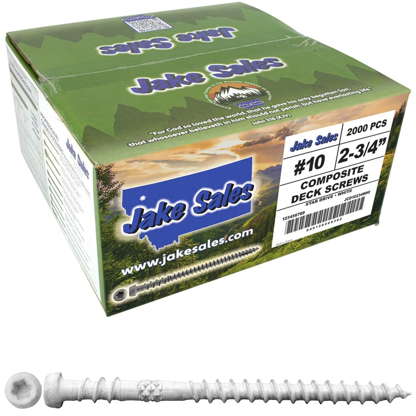 #10 x 2-3/4" Colored Composite Decking Wood Screws with Torx/Star Drive Head (T20 Bit), Exterior Coated, Compatible with Pressure Treated and ACQ Lumber