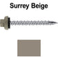 10 X 2“ HI-LO Zinc Aluminum Cap Metal Roofing Screws - Hex Washer Head - Self starting/self tapping - EPDM washer. Colored head.
