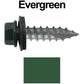 #14 x 1"  Metal ROOFING SCREWS - Hex Washer Head - Self starting/self tapping - EPDM washer. Colored head.
