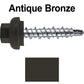 10 X 1" Zinc Aluminum Cap MINI-DRILLER Roofing Screws HI-LO THREAD Zinc Plated Carbon Steel Shank - EPDM Washer - Colored head