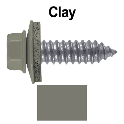 17 x 1"  Metal Roofing Screws - Metal Panel to Metal Purlins and Recovery Screws - Hex Washer Head - EPDM washer.