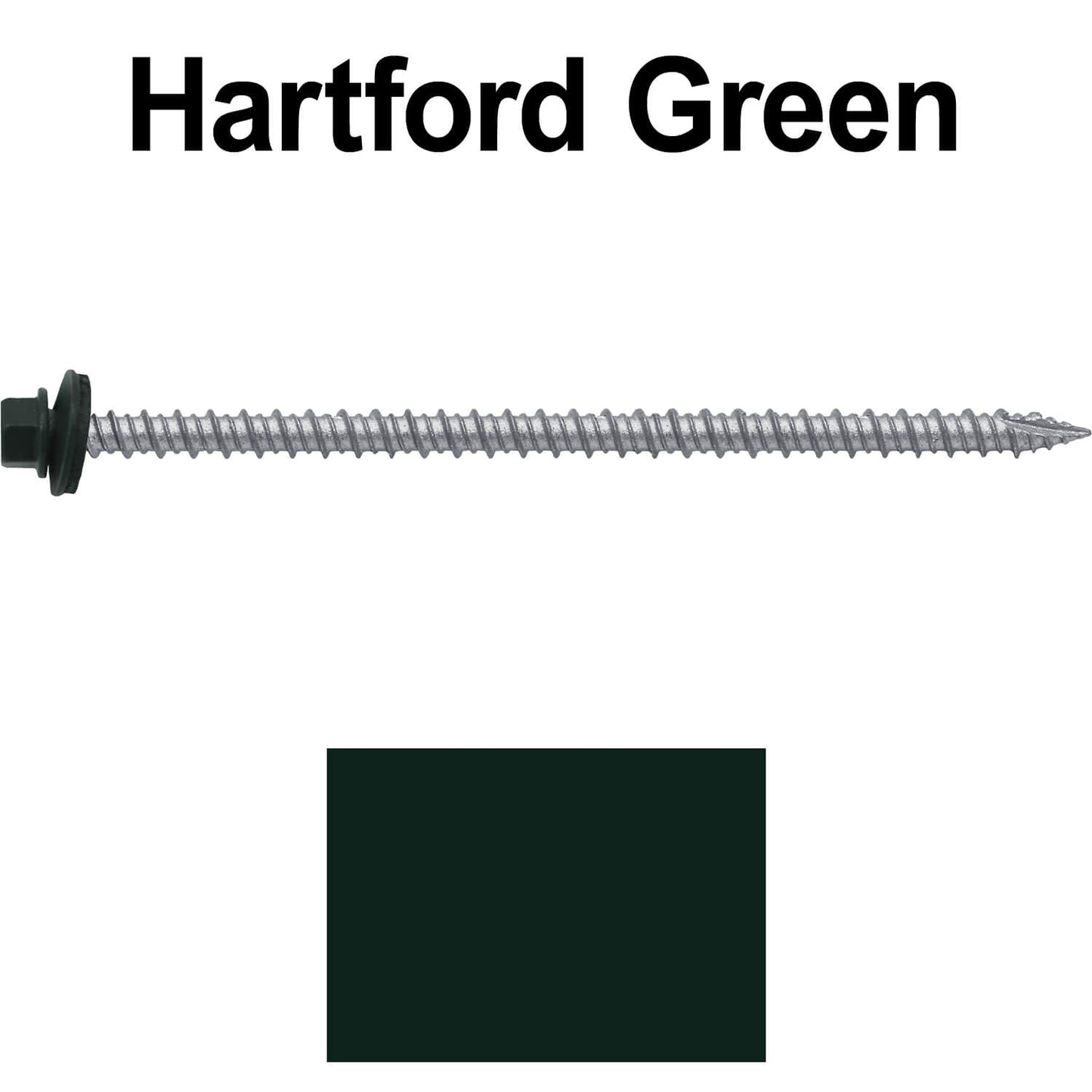 #10 x 4" Metal ROOFING SCREWS - Hex Washer Head - Self starting/self tapping - EPDM washer. Colored head.