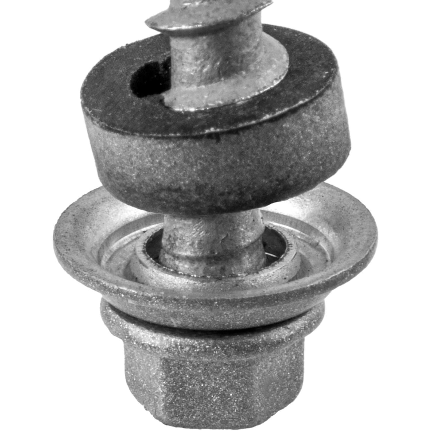 12 X 2-1/2" Metal Roofing Screws For OSB and Plywood - Galvanized Metal to Wood Type 17 Tip - 1/4" Hex Head - Assembled EPDM Washer