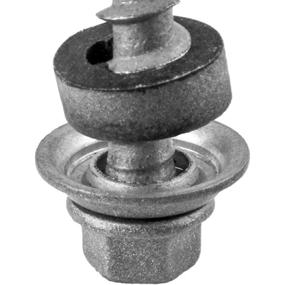 12 X 2-1/2" Metal Roofing Screws For OSB and Plywood - Galvanized Metal to Wood Type 17 Tip - 1/4" Hex Head - Assembled EPDM Washer