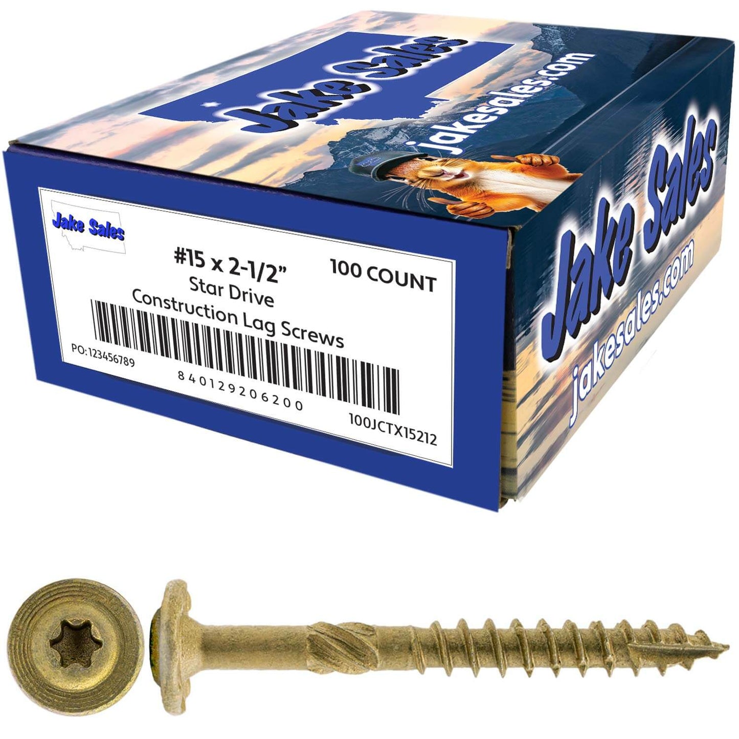 #15 Construction Lag Screw Exterior Coated Torx/Star Drive Heavy Duty Structural Lag Screw - Modified Truss Washer Head