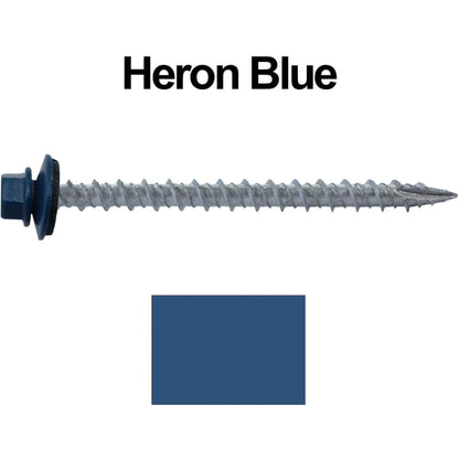 #10 x 2-1/2" Metal ROOFING SCREWS - Hex Washer Head - Self starting/self tapping - EPDM washer. Colored head.